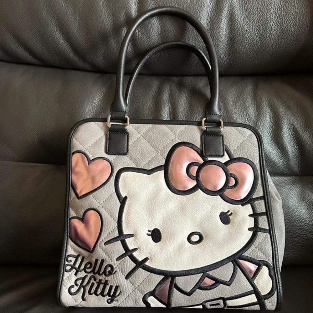 Hello Kitty Quilted Tote Bag - Black and Pink Accents
